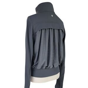 LULULEMON Tadasana Get Started Draped Mesh & Luon Jacket Coal Gray Size 4 W4740S